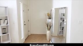 Braces teen Courtney Falls big ass licked and fucked hard by friend pov.