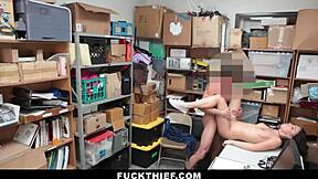 suspect caught stealing gets bent over fucked by big cock cop in garage? 😈👮‍♂️