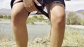 Watch Juicy Pussy Piss Close-Up In Car Forest Travel!