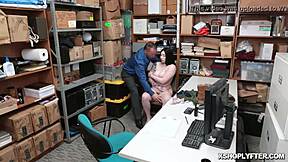 lp officer can't resist those hot big tits on shoplifter babe