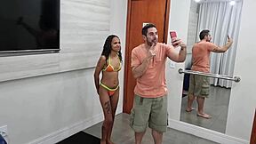 tiny carioca dessinha takes double cocks first time?