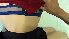 Public cash sex with shaved teen lets me grope tits and fill pussy pov