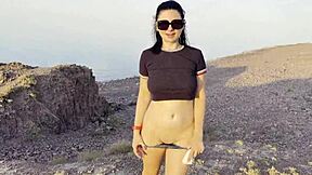 A couple travels by car flashing hairy wet pussies in public forest pissing pov compilation