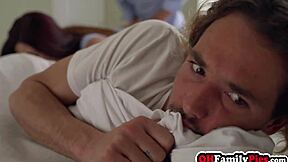 Indica Monroe sucks stepbro's cock then joins stepmom foursome