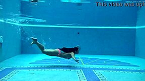 HUNGARIAN BABE SAZAN CHEHARD TEASES NAKED IN POOL!