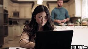 Jealous Asian Teen Lulu Chu Fucked Hard After Masturbation And Blowjob With Slimthick Vic