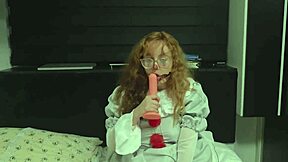 blonde stuffs three toys inside and squirts screaming wildly