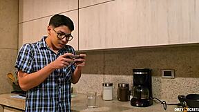 Milf mommy spreads ass for virgin boy anal creampie 😈🔥