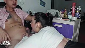 french bbw whore deepthroats gapes pussy takes creampie mouth loads