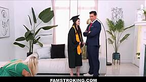 Petite Stepdaughter Cums Wild on Stepdad's Huge Dick. Stepmom Taylor Vixen Coaches Selena Love!