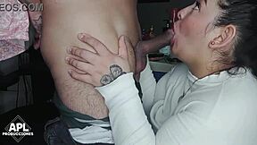 french bbw whore deepthroats gapes pussy takes creampie mouth loads