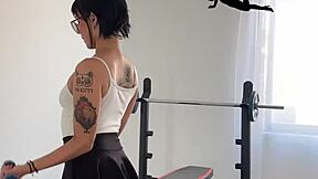 i can't resist this delicious workout with a beautiful skinny latina teasing her small tits and pussy