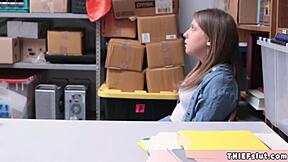 Petite Brooke caught shoplifting gets punish-fucked hard by California cop