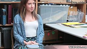 Petite Brooke caught shoplifting gets punish-fucked hard by California cop