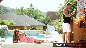 Outdoor Pool Quickie Amirah Adara Bent Over Assfuck Blowjob