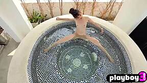 Petite Asian Sowan Strips Outdoor Natural Body