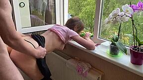 she gasped when my classmate cock surprised her tight pussy mid-quickie