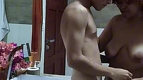 jovem brasileira ebony big tits ass deepthroats monster cock creampie hotel bathroom 📹🍑💦