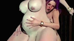 3D shemale fucks pregnant tranny cowgirl