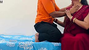 how does cute saree bhabhi moan when devar smokes then rams her tight pussy rough in hindi?