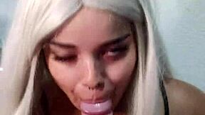 wellington loses control during halloween witch's deepthroat blowjob and explodes in her mouth