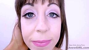 flawless model struts in then daddy roughly fucks her on sofa