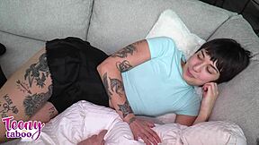 old guy stretches young friend's tight ass in hot taboo scene