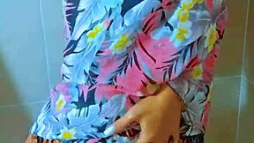 wanna watch this brazilian beauty's wet thong shower tease?