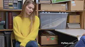 Yo huge titty thief, suck that guard cock or get caught!