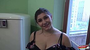 hey, 21yr old curvy july johnson tricked into rough flat fuck