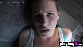shameless teen 18+ gets garage pov blowjob and titty smash