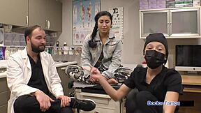 dr tampa interrogates jasmine rose's shaved pussy with toys backstage