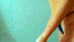wanna watch this brazilian beauty's wet thong shower tease?