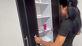 beautiful skinny brunette whore pays rent with tight pussy outdoors!