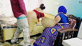 Hot Indian Step Mom and Daughter Ride Young Cock Outdoors