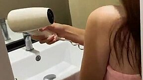 Stepsis catches stepbro peeking in shower and spreads legs wide!