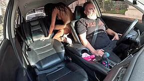 Halloween car ride turns into bareback fun with juicy novinha Juh Jackson