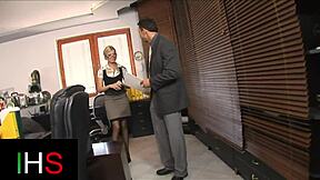 Blonde secretary slut craves pussy ass bliss