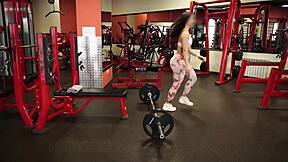 gym ass queen's leggings ripped for muscular pounding after photographer pickup tease