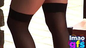 hey check naughty paul teasing her perfect ass and body outdoors