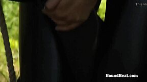 curvy sub chained outdoors dominated by lesbian mistress