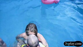 Teen Besties Deliver Wet Blowjobs and Poolside Drilling