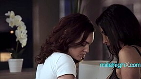 Shy student learns pussy licking from hot teacher in steamy lesson