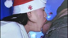 cum deepthroat blowjob on monster cock for horny christmas celebration