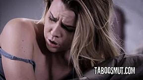 stepdad tongue dives into stepdaughter's hairy pussy so pervy