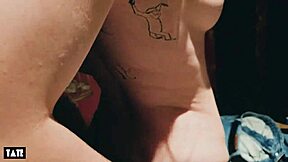 Skinny Italian sales assistant with small tits bends for rough big cock sex in changing room