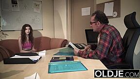 Bubble Butt Teen Fucked Hard in Office Interview by Boss Casting Cumshot