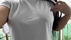 naughty stepdaughter masturbates seaside real orgasm big tits