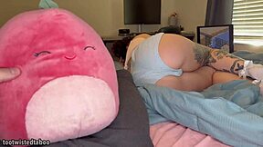 Stepbro spies then stuffs stepsis with huge cock creampie