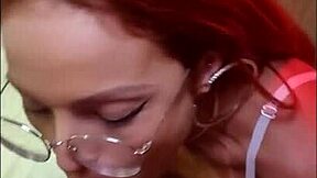 nerdy milf slut's tight pussy takes big cock from step sis